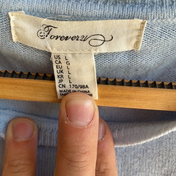 Women’s baby blue crew neck - Picture 3 of 4